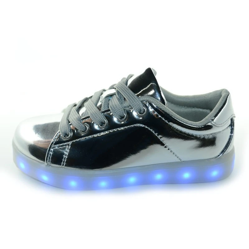 EK7019 USB rechargeable LED light up stock sport shoes and sneakers kid shoes 2017