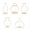 Europe hydroponic container glass bottle tabletop adornment iron frame art glass flower vase blown