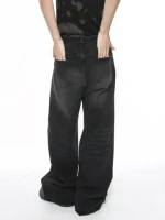 Factory custom-made mens spring heavy-duty retro workwear style multi-pocket loose jeans for trendy men