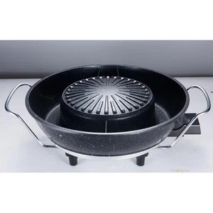 Factory Direct Electric Aluminum Bbq Multifunction 2 In 1 Electric Grilling Hot Pot