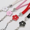 Factory direct supply mobile phones accessories lanyards braided rope flower bracelet