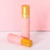 Factory Fancy matte black white Pink Romantic 10ml roll on bottle essential oil bottles with stainless steel roller ball