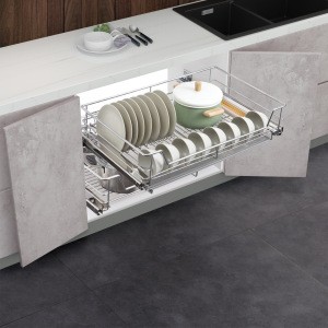 Factory sales Kitchen Cabinet Pull Out with Soft Close slide Drawer Basket