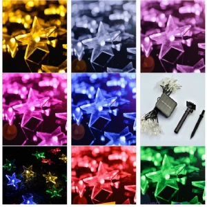 Factory supplier 4.8M 20LED twinkle lamp romantic colorful lighted star string lights stars