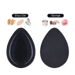 factory wholesale beauty cosmetics Silicone Transparent Washable Foundation Powder Puff, Silicone Makeup Sponge