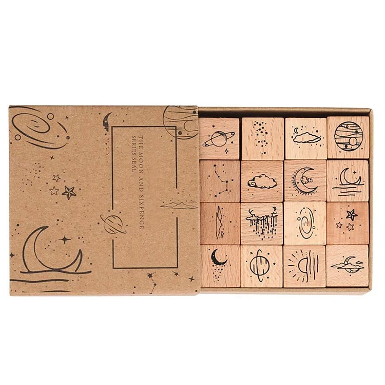 Fancy DIY Assorted Retro Vintage Pattern Wooden Rubber Stamp scrapbooking wood stamps