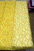 Fancy yellow embroidered beaded lace fabric allover sequins