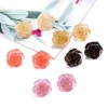 Fashion Cheap Jelly Gold Foil Rose Flower Stud Earrings for Women