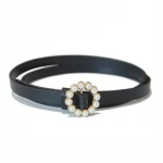 Fashion Decoration Pu Leather Wedding Party Ladies Waist Brand Pearl Round Button Thin Soft Belt New Women Belts