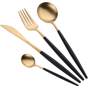 fashion tableware stainless steel spoon forks set with knife