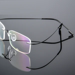 Fashion Titanium Alloy Ultralight Metal Rimless Eye Glasses Spectacle Frames Prescription Optical Eyeglasses Frames Women Men
