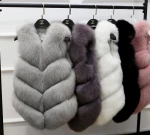Faux Fox Fur Jacket Fur Waistcoat Mid-length Plush Thick Vest Coats Womens coat