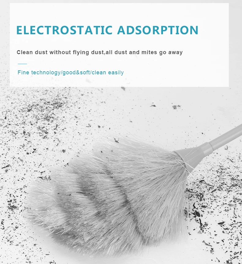 Feather Duster Extendable Furniture Household Electrostatic Fiber Electric Spin Duster