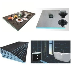fiberglass laminate panel Easy Cutting cement shower tray with round drain  XPS backer board Shower base