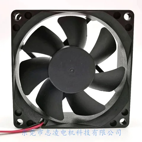 Fire Prevention Cooling Fan DC 12v 24v 7 Blades Industrial dc Axial Fans 80x80x25 38.9CFM 3000RPM Ball Bearing Axial Flow Fans