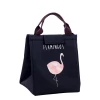Flamingo Tote Thermal Bag Black Waterproof Oxford Beach Lunch Bag Food Picnic Women kid Men Cooler Bag