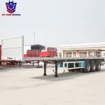 Flatbed Truck Trailers 20 40 45 48 Feet Extendable Container Chassis Semitrailer 100ton 3 Axle Flatbed Semi Trailers price