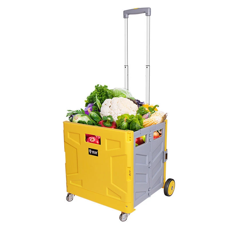 Folding Shopping Cart Laundry Grocery Trolley Dolly Handcart Market Luggage Car Suitcase Luggage Outdoor Storage Box
