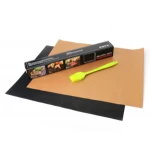 Food Grade Easy Clean BBQ Accessories 3 Pieces Non-stick Heat Resistant PTFE Copper Grill Mats with Brush Set
