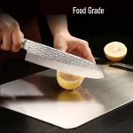 Food Grade Vegetable Meat Durable Chopping Block Double Sides SS 304 Stainless Steel Metal Chopping Cutting Board