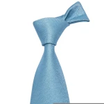 Formal Twill Solid Thin Necktie Silk Dusty Blue Neck Tie for Men