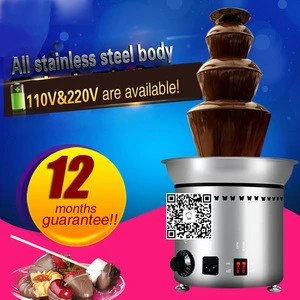 Free DHL shipping stainless steel electric chocolate fountain machine 4 layers chocolate fountain dispenser with temperature reg