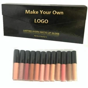 Free Sample 12 Colors No Label Clear Lip Gloss Set Wholesale