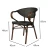 French Bistro Outdoor Furniture Bamboo Look Armrest Patio Wicker Rattan Chair