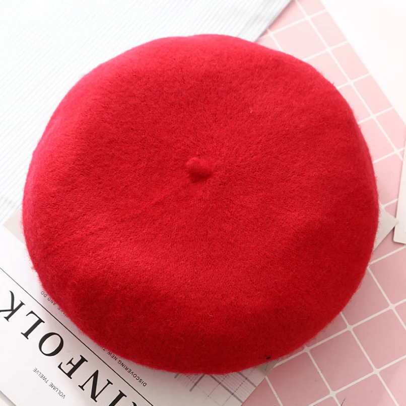 French Stylish Fashion Winter Knit Wool Cashmere Poet Beret Hat for women