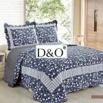 Fresh style printed embroidery bedspread set quilt set bedding set factory direct supply
