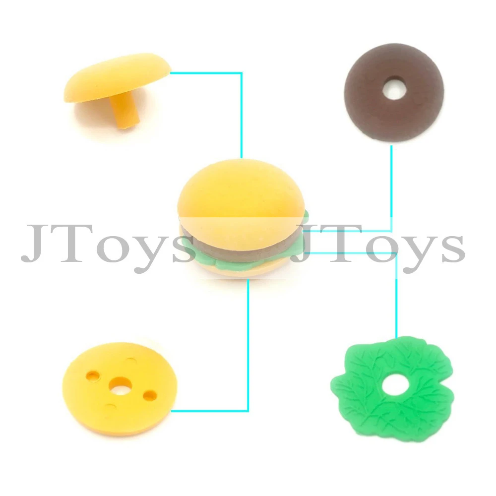 Funny 3D Animal Pet Food Cake Dessert Cube Puzzle Erasers Brain Teasers Educational Toys for Kids Birthday Party Favors