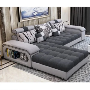 Furniture Factory Provided Living Room Sofas/Fabric Sofa Bed Flannelette sectional Sofa 6 pieces set living room