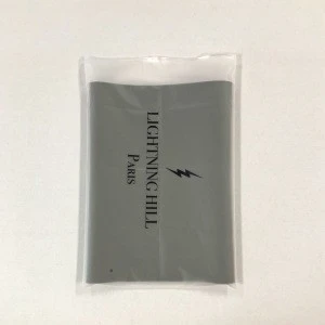 Garment plastic zip bag shopping clothing frosted packaging bag with logo