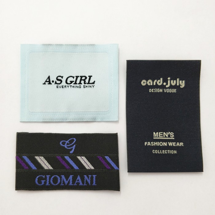 Garments logo designs brand woven clothing neck tag labels for crafts