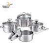 German Style 8pcs cooking sets Stainless Steel kitchen ware cookware sets for induction Cooker