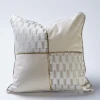 Giving Free Samples Can Mixed Purchase Faux Leather  Embroidered Jacquard Cushion Cover White Cushion