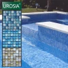 glass crystal mosaic blue tiles for swimming pool square 300X300mm cheap glass mosaic pool tiles with blue color