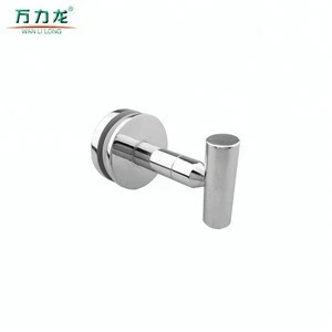 Glass mounted Stainless steel Single Robe hook