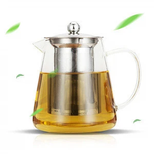 Glass Teapot 25oz with Removable Stainless Steel Infuser and Steeper Filter Tea Maker for Blooming and Loose Leaf Tea Pots