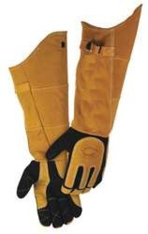 Glove Welding 21 In L Blk and Gold L Pr