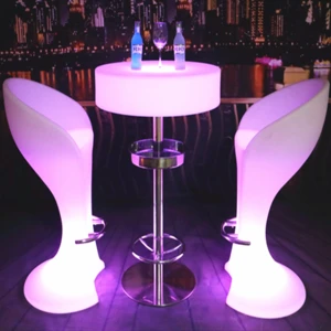 Glowing LED Bar Furniture Light Cocktail Table and Chairs led furniture with high quality