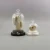 Import Gold Cactus Ornaments  with Clear Glass Shade and White Ceramic Stand Decoration from China