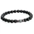 Import Gorgeous 8MM Black Lava Stone Stretch Bracelet Healing Energy Semi-Precious Natural Stone Gemstone Beaded Bracelet For Men from China