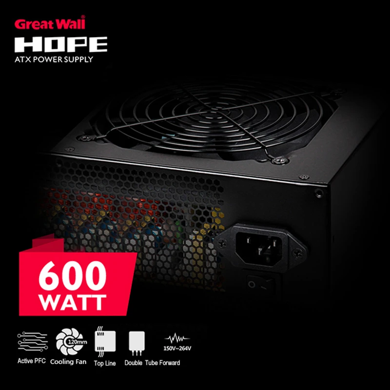 Great Wall Power Supply 12V ATX 500W PSU 80 PLUS BRONZE 120mm Fan Power Supplies for PC Active PFC Computer Power Supply