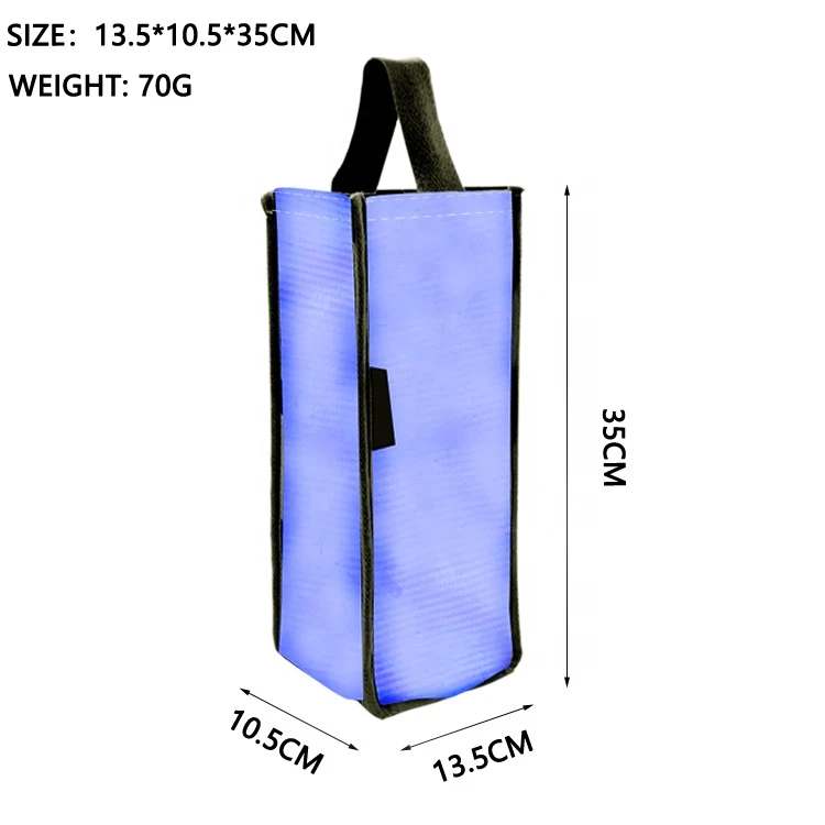 GRS Certificated  RPET Recycled Material Wholesale Custom wine Bottle Cooler Bag