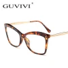 GUVIVI FDA PC custom logo leopard eyewear frames oversized glasses women optical frame eyeglasses