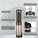 H2ofloss 200ml Retractable for travel 5 Modes Dental flosser mini Portable Oral irrigator