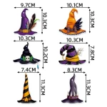 Halloween Hat Ornaments - Pack of 8 Paper Hanging Mini Tree Decorations Halloween Room Decor