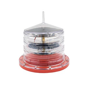 HAN-LS-E solar red steady flashing beacon light/ aviation obstacle light on tower cranes