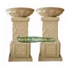 Hand Carve Customize Stone Sculpture Square Shape Natural Beige Marble Flower Pots &amp; Planters